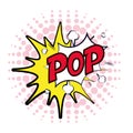 Pop art bubble speech explosion dotted design