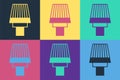 Pop art Car air filter icon isolated on color background. Automobile repair service symbol. Vector Royalty Free Stock Photo