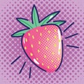 Pop art cartoon, comic background fruit tropical strawberry