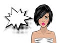 Pop art cartoon comic woman Royalty Free Stock Photo