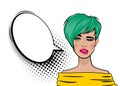 Pop art cartoon comic woman Royalty Free Stock Photo