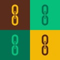 Pop art Chain link icon isolated on color background. Link single. Hyperlink chain symbol. Vector Royalty Free Stock Photo