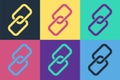 Pop art Chain link icon isolated on color background. Link single. Vector Royalty Free Stock Photo