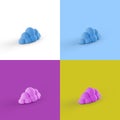 Pop art collage of 3D rendered cloud form isolated on colorful backgrounds