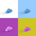 Pop art collage of 3D rendered cloud form isolated on colorful backgrounds