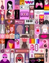 Pop Art Collage vector illustration Royalty Free Stock Photo