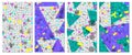 Pop art color background. Set of Memphis pattern