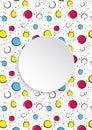 Pop art colorful confetti background. Big colored spots and circ