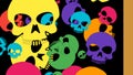 Pop art colorful skull background