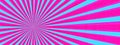 Pop art comic book or cartoon halftone strip cover in bright pink blue colors stripes retro design. Futuristic rays explosion