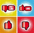 Pop art Comic Book Style Banners with Thumbs up button - like bu