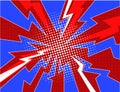 Pop art comic lightning explosion halftone background illustration Royalty Free Stock Photo