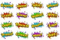 Pop Art Comic Sound Effects Bubbles Royalty Free Stock Photo
