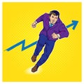 Pop art comic style illustration of businessman