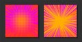 Pop art comic sunburst background. Retro rays, bright sunbeams with dots.