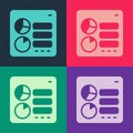 Pop art Computer api interface icon isolated on color background. Application programming interface API technology Royalty Free Stock Photo