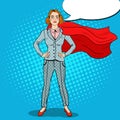 Pop Art Confident Business Woman Super Hero Royalty Free Stock Photo