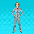 Pop Art Confident Successful Business Woman