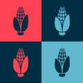Pop art Corn icon isolated on color background. Vector Royalty Free Stock Photo