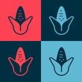 Pop art Corn icon isolated on color background. Vector Royalty Free Stock Photo