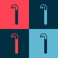Pop art Crowbar icon isolated on color background. Vector Illustration.