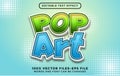 Pop Art 3d text. editable text effect with cartoon style premium vectors Royalty Free Stock Photo