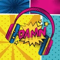 Pop art damn cartoons Royalty Free Stock Photo