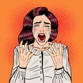 Pop Art Depressed Crying Woman Screaming