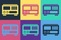 Pop art Electrical measuring instruments icon isolated on color background. Analog devices. Electrical appliances