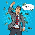 Pop Art Excited Businessman Business Success