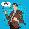 Pop Art Excited Businessman Celebrating Business Success Royalty Free Stock Photo