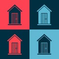 Pop art Farm house icon isolated on color background. Vector Illustration Royalty Free Stock Photo