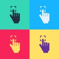 Pop art Fingerprint icon isolated on color background. ID app icon. Identification sign. Touch id. Vector Royalty Free Stock Photo