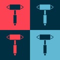 Pop art Firefighter axe icon isolated on color background. Fire axe. Vector Royalty Free Stock Photo