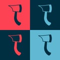 Pop art Firefighter axe icon isolated on color background. Fire axe. Vector Royalty Free Stock Photo