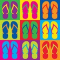 Pop Art Flip Flops Royalty Free Stock Photo