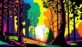 Pop Art Forest: A Futuristic Depth of Field, Made with Generative AI
