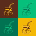 Pop art Fresh smoothie icon isolated on color background. Vector Royalty Free Stock Photo