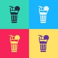 Pop art Fresh smoothie icon isolated on color background. Vector Royalty Free Stock Photo