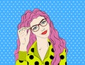 Pop Art girl - Illustration. Vector comic book 1960 Royalty Free Stock Photo