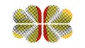Pop Art Halftone Clover Leaf Pattern Element, vector design Generative AI Royalty Free Stock Photo