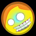 Pop art Halloween vector emoji smiley face for t shirt monster emoticons editable digital emoji Clipart 2d eps Royalty Free Stock Photo