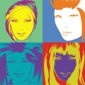 Pop art illustration. Fashion girls in the pop art style. Royalty Free Stock Photo