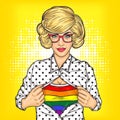 Pop art illustration of lesbian