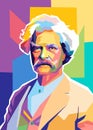Mark Twain vector illustration wpap/pop art, novelist from the United States