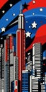 Pop Art Illustration Of New York City With Patriotic Flair Royalty Free Stock Photo