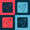 Pop art Infographic of city map navigation icon isolated on color background. Interface concept design. Geolocation