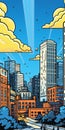 Pop Art-inspired Cartoon Illustration Of Milwaukee In Roy Lichtenstein Style Royalty Free Stock Photo