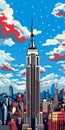 Pop Art-inspired Illustration Of New York City Skyline Royalty Free Stock Photo