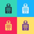 Pop art Intercom icon isolated on color background. Vector